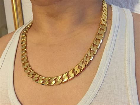 18k solid gold necklaces men's